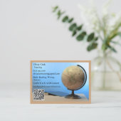 Carte De Visite Professeur de code QR Globe Livre Classe (Debout devant)
