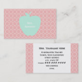 Carte De Visite Professeur de corail bleu d'Apple Quatrefoil (Devant / Derrière)