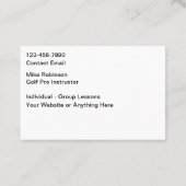Carte De Visite Professeur de cours de golf (Dos)
