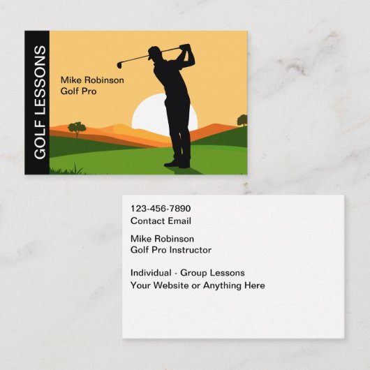 Carte De Visite Professeur de cours de golf (Devant / Derrière)