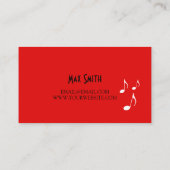Carte De Visite Professeur de cours de guitare Studio de musique (Dos)