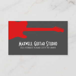 Carte De Visite Professeur de Cours de Guitare Studio de Musique E