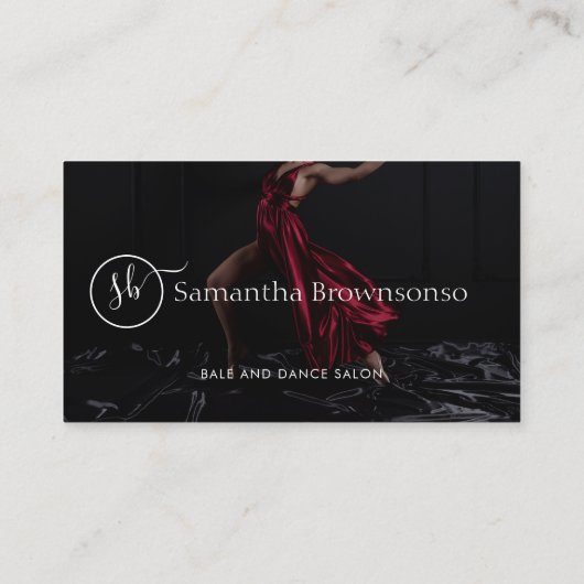 Carte De Visite Professeur de danse élégant de studio (Dos)