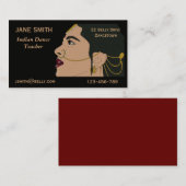 Carte De Visite Professeur de danse indienne professeur de danse (Devant / Derrière)