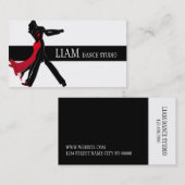 Carte De Visite Professeur de Danse Professionnel, Cours, Studio (Devant / Derrière)