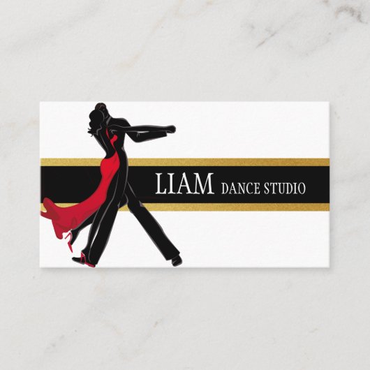 Carte De Visite Professeur de Danse Professionnel, Cours, Studio (Devant)