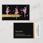 Carte De Visite Professeur de Danse Professionnel, Cours, Studio (Devant / Derrière)