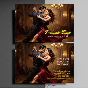 Carte De Visite Professeur de danse tango