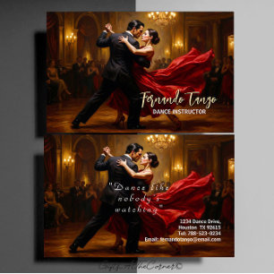Carte De Visite Professeur de danse Tango Salsa Élégant