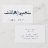 Carte De Visite professeur de flûte bleu poussiéreux (Devant / Derrière)