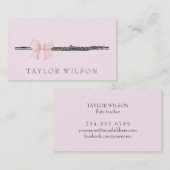 Carte De Visite professeur de flûte design arc rose (Devant / Derrière)