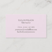 Carte De Visite professeur de flûte design arc rose (Dos)