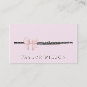 Carte De Visite professeur de flûte design arc rose