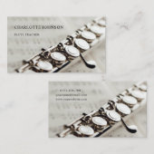 Carte De Visite Professeur de Flûte Moderne Professionnel (Devant / Derrière)