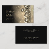 Carte De Visite professeur de flûte or aquarelle arrière - plan (Devant / Derrière)