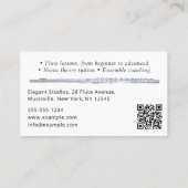 Carte De Visite Professeur de Flûte Professeur d'Instrument de Mus (Dos)