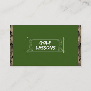 Carte De Visite Professeur de golf moniteur instructeur camouflage