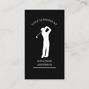 Carte De Visite Professeur de golf noir blanc