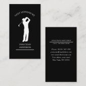Carte De Visite Professeur de golf Noir et blanc (Devant / Derrière)