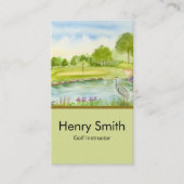 Carte De Visite Professeur de Golf Parcours de Golf avec Héron (Devant)