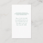 Carte De Visite Professeur de golf vert (Dos)