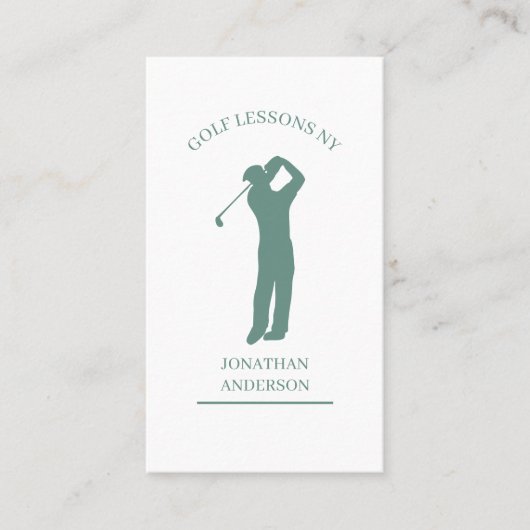 Carte De Visite Professeur de golf vert (Devant)