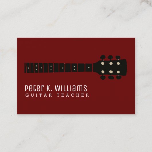 Carte De Visite Professeur de guitare-cou (Devant)