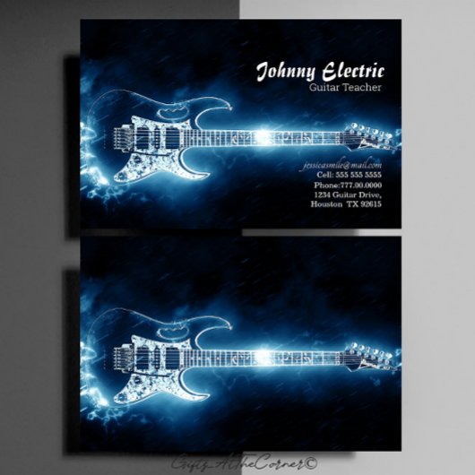 Carte De Visite Professeur de guitare électrique