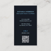 Carte De Visite Professeur de Guitare Électrique Code QR et Réseau (Dos)