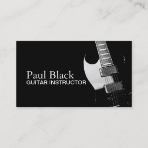 Carte De Visite Professeur de Guitare Entreprise Instruments de Mu