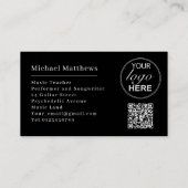 Carte De Visite Professeur de guitare moderne personnalisé QR Code (Dos)