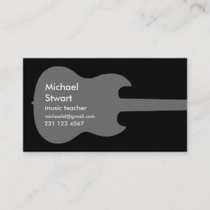 Carte De Visite professeur de guitare musicale / noir