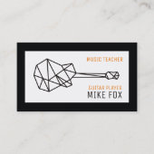 Carte De Visite professeur de guitare musicale, professionnel noir (Devant)