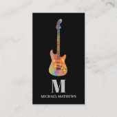 Carte De Visite Professeur de Guitare Musicien Professionnel Code  (Devant)