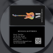 Carte De Visite Professeur de Guitare Musicien Professionnel Code 