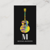 Carte De Visite Professeur de Guitare Musicien Professionnel Code  (Devant)