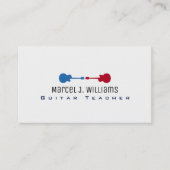 Carte De Visite professeur de guitare musique cool blanc (Devant)