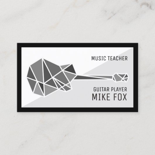 Carte De Visite Professeur de guitare, Professionnel (Devant)