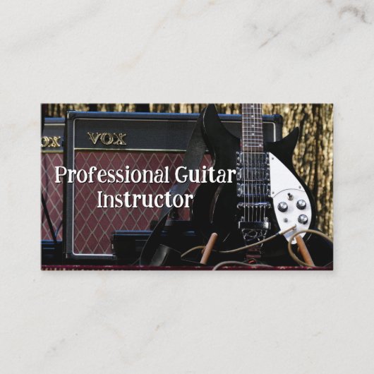 Carte De Visite Professeur de Guitare Professionnel (Devant)