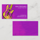 Carte De Visite Professeur de Guitare professionnelle moderne viol (Devant / Derrière)