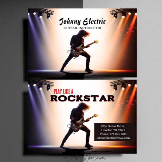 Carte De Visite Professeur de guitare Rock Star