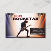 Carte De Visite Professeur de guitare Rock Star (Dos)