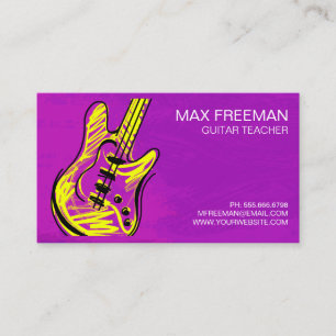 Carte de visite professeur de guitare Violet Pourp