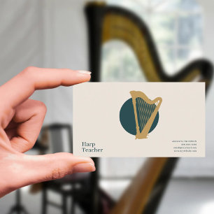 Carte De Visite Professeur de harpe minimaliste