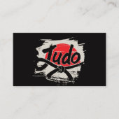 Carte De Visite Professeur de judo - Ceinture noire et soleil (Devant)