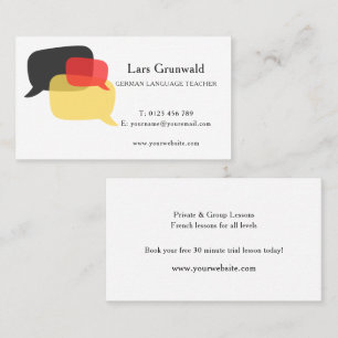 Carte De Visite Professeur de langue allemande