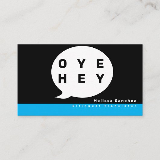 Carte De Visite Professeur de langue bilingue Traducteur vocal (Devant)