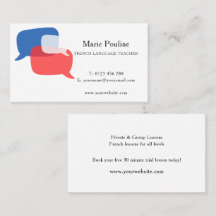 Carte De Visite Professeur de langue française