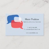 Carte De Visite Professeur de langue française (Devant)
