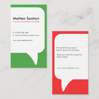 Carte De Visite Professeur de langue italienne